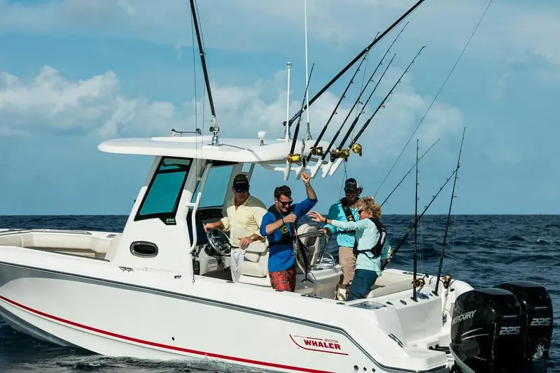 Slide: The Image of Manufacturer Provided Image: 2017 Boston Whaler 250 Outrage boat with people fishing in open water. - 3