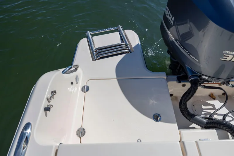 Slide: The Image of 2017 Grady-White Freedom 235 boat with Yamaha engine, swim platform, and ladder. - 33