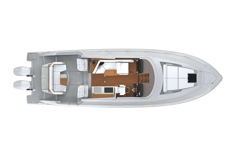 Slide: The Image of Manufacturer Provided Image: Top view of 2025 Tiara Yachts 43 LE, showcasing sleek design and spacious layout. - 18