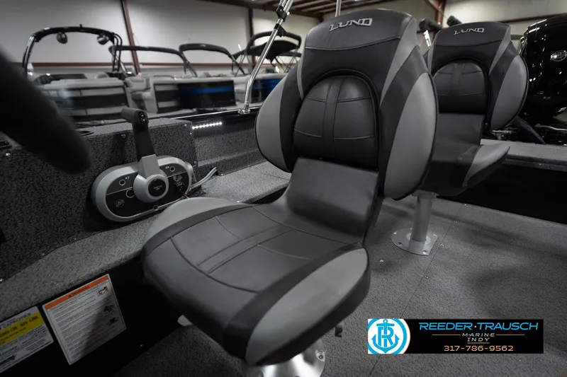 Slide: The Image of Close-up of 2026 Lund 1800 Explorer Sport steering wheel with logo. - 39