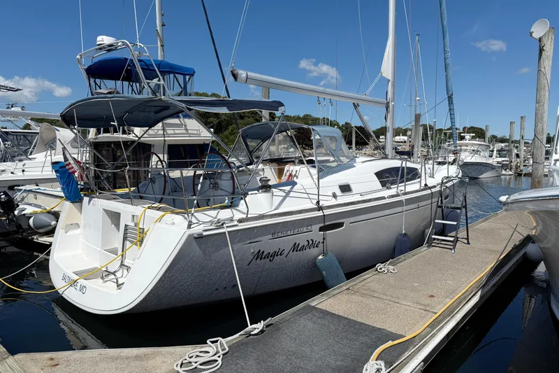 The Image of Beneteau Oceanis 43 sailboat, 2010 model, docked at a marina under clear skies. - 0