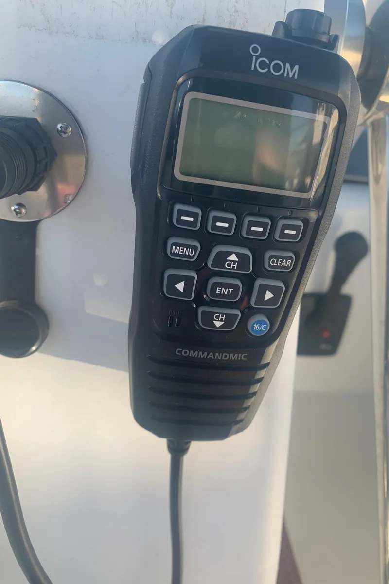 Slide: The Image of Icom marine radio on 2010 Beneteau Oceanis 43 sailboat. - 18