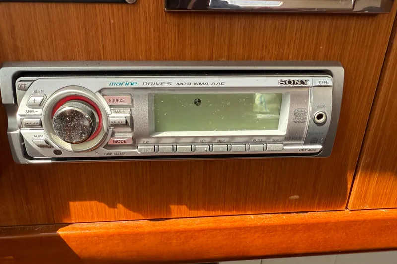 Slide: The Image of Sony marine stereo system on a 2010 Beneteau Oceanis 43 yacht. - 52