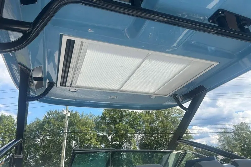 Slide: The Image of 2026 Chaparral 280 OSX boat canopy with sleek design and modern features. - 42