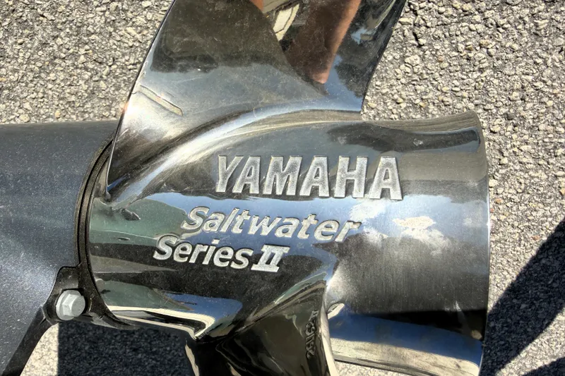 Slide: The Image of Yamaha Saltwater Series II propeller on Key West 239 FS, 2025 model. - 58