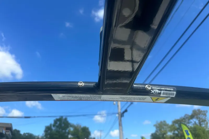 Slide: The Image of 2020 Monterey M4 boat frame against a clear blue sky background. - 41