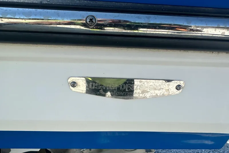 Slide: The Image of 2020 Monterey M4 boat identification plate with serial number. - 8