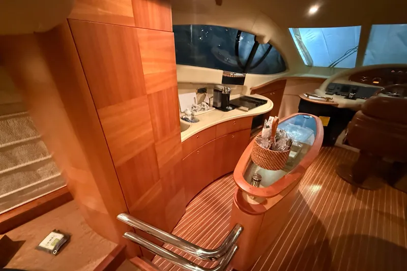 Slide: The Image of Luxurious interior of 2008 Azimut 55 EVOLUTION yacht with elegant wood finishes. - 16