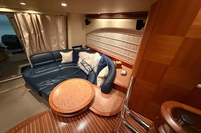 Slide: The Image of Luxurious interior of 2008 Azimut 55 EVOLUTION yacht with plush seating and elegant decor. - 20