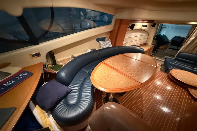 Slide: The Image of Luxurious interior of 2008 Azimut 55 EVOLUTION yacht with elegant wood and leather furnishings. - 21