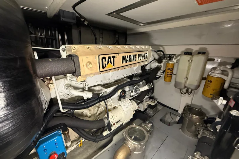 Slide: The Image of Engine room of 2008 Azimut 55 EVOLUTION yacht with CAT Marine Power engine. - 47