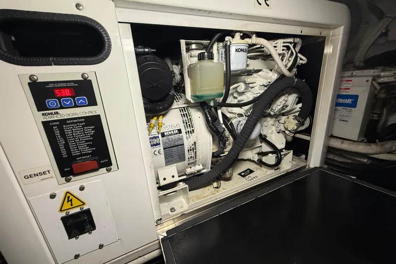 Slide: The Image of Engine compartment of 2008 Azimut 55 EVOLUTION yacht with Kohler generator system. - 54
