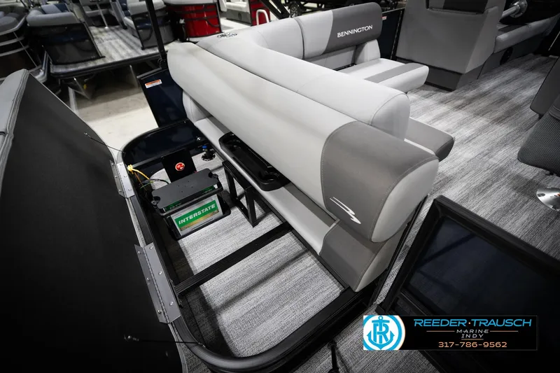 Slide: The Image of 2026 Bennington 188 SLJ boat dashboard with steering wheel and control panel. - 30