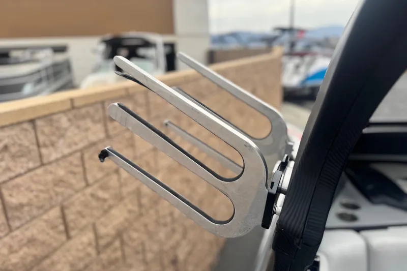 Slide: The Image of Wakeboard rack on a 2015 Centurion Enzo FS44 boat, close-up view. - 21