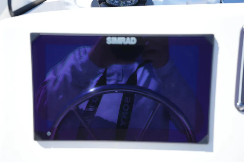 Slide: The Image of Simrad display on 2025 Boston Whaler 170 Montauk boat dashboard. - 17