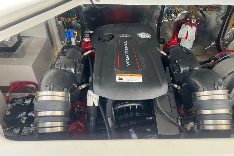 Slide: The Image of Engine compartment of 2023 Regal 28 Express with Volvo Penta engine. - 40