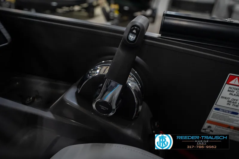 Slide: The Image of 2026 Bennington 22 MFB boat dashboard with modern steering wheel and digital display. - 38