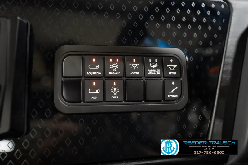 Slide: The Image of Control panel of 2026 Bennington 22 MFB boat with various function buttons. - 88