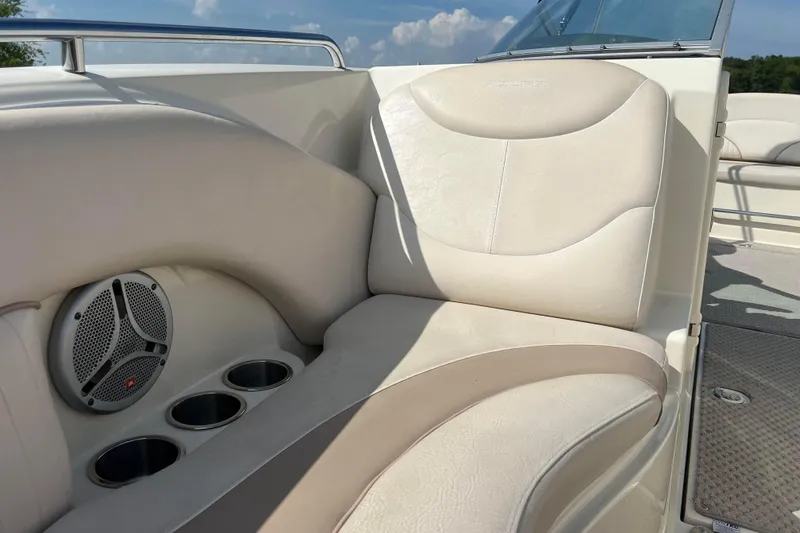 Slide: The Image of Luxury seating on 2007 Azure AZ240 boat with cup holders and speaker. - 51