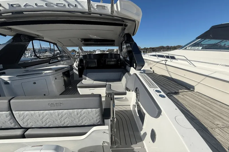 Slide: The Image of 2024 Galeon 325 GTO with modern onboard kitchen and grill. - 17