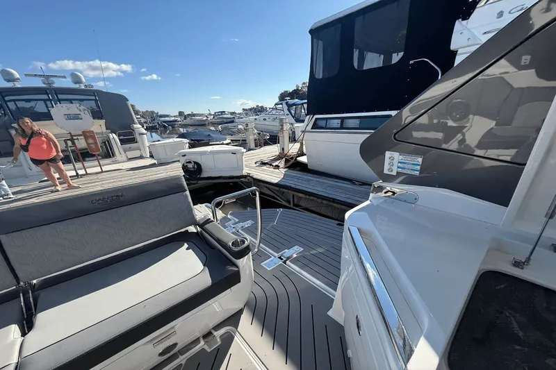 Slide: The Image of Interior of 2024 Galeon 325 GTO with blue LED lighting. - 26