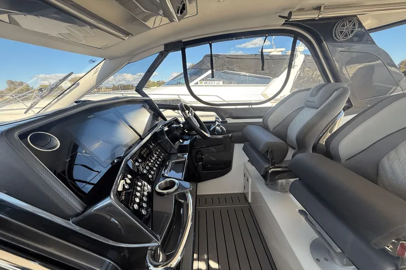 Slide: The Image of Interior of 2024 Galeon 325 GTO with blue LED lighting. - 27