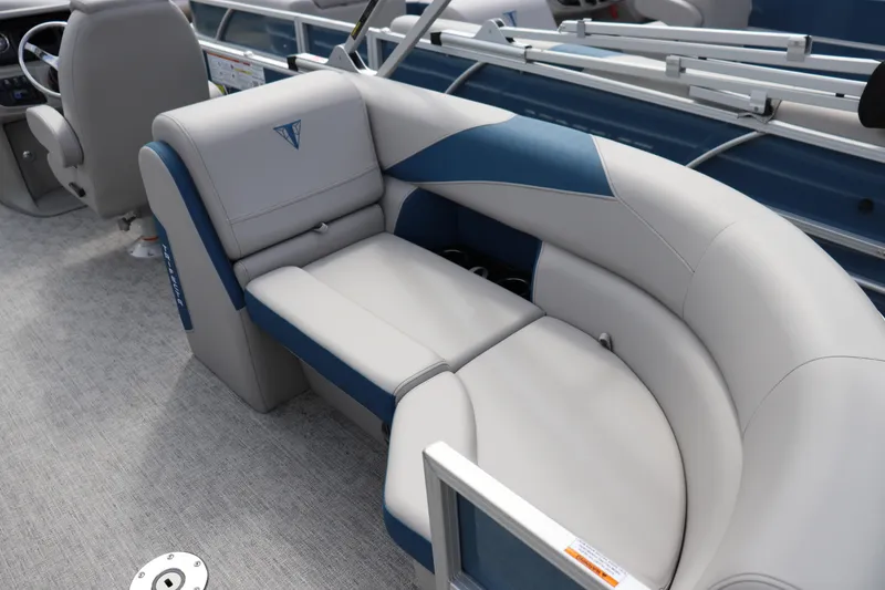 Slide: The Image of Luxurious seating on 2025 Trifecta 22 RF LE 2.75 pontoon boat interior. - 7