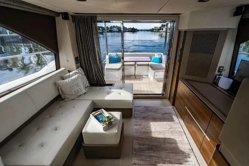 Slide: The Image of Luxurious interior of 2015 Azimut Fly 50 yacht with waterfront view. - 85