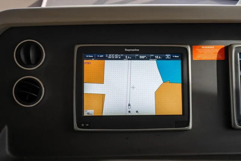 Slide: The Image of Navigation display on 2015 Azimut Fly 50 yacht, showing Raymarine chart plotter. - 88