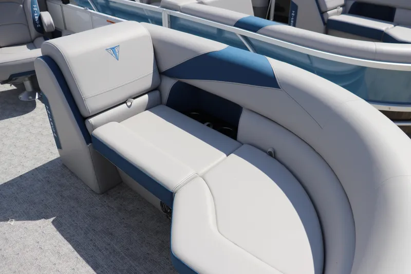 Slide: The Image of Luxurious seating on 2025 Trifecta 22 RF LE 2.75 pontoon boat, featuring elegant design. - 5