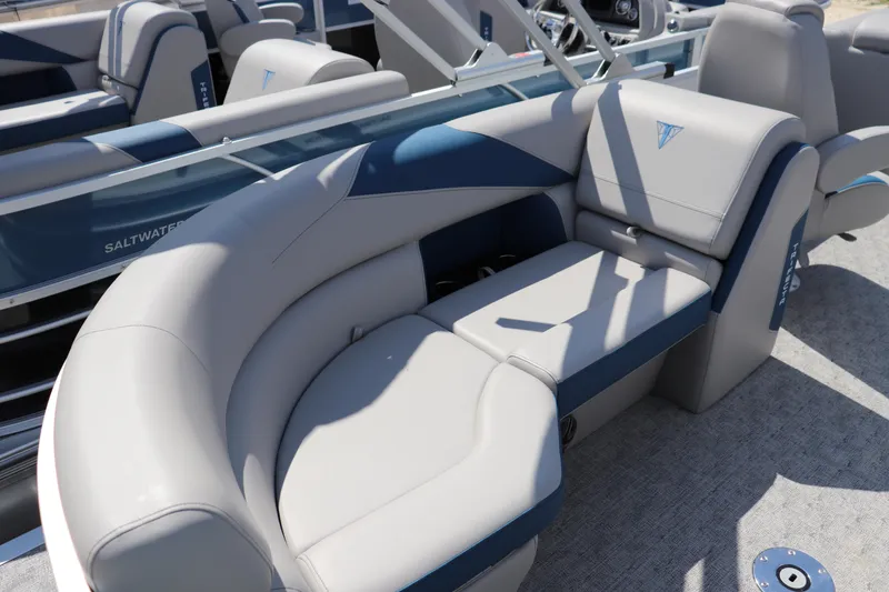 Slide: The Image of Luxurious seating on 2025 Trifecta 22 RF LE 2.75 pontoon boat, featuring elegant design. - 9