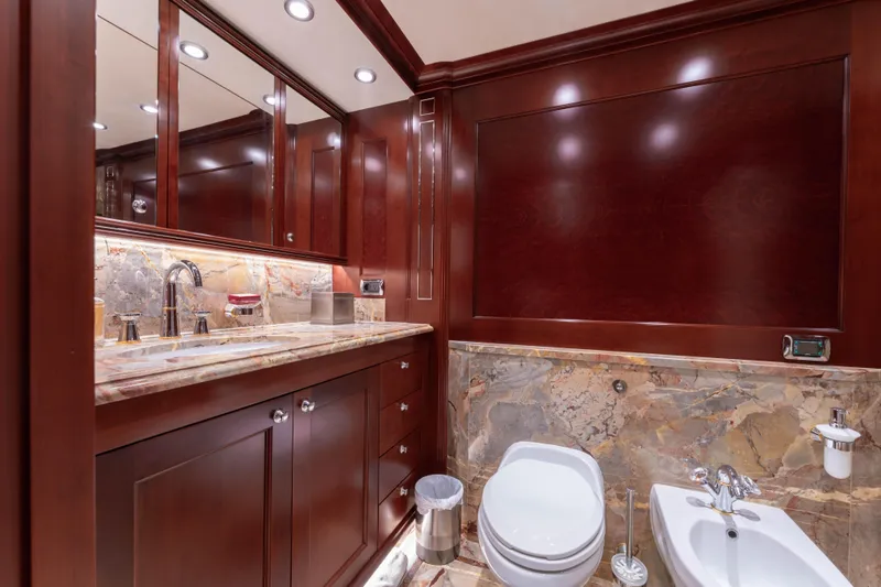 Slide: The Image of Luxurious yacht bathroom with marble accents and rich wood cabinetry, Kuipers Woudsend Doggersbank Offshore 2008. - 24