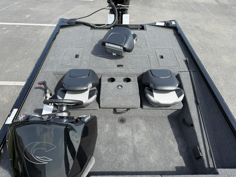 Slide: The Image of 2025 Crestliner XF 189 boat interior with seating and control panel. - 7