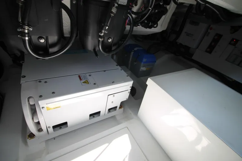 Slide: The Image of Engine room of 2022 Galeon 325 GTO, showcasing mechanical components and systems. - 25