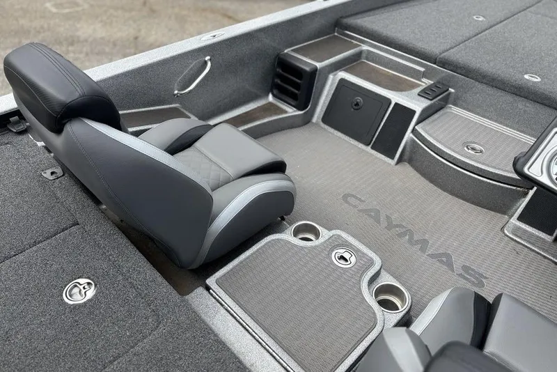 Slide: The Image of 2023 Caymas CX 19 boat interior with sleek seating and modern design. - 17