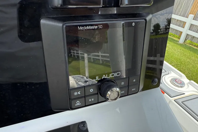 Slide: The Image of JL Audio MediaMaster 50 on 2021 Sea Hunt BX 22 BR boat dashboard. - 19