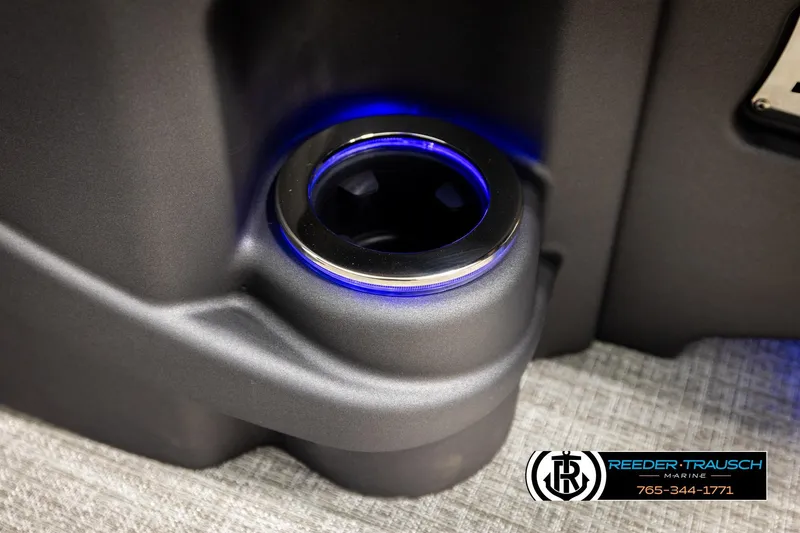 Slide: The Image of Illuminated cup holder in 2026 Avalon LSZ VRB boat interior. - 48