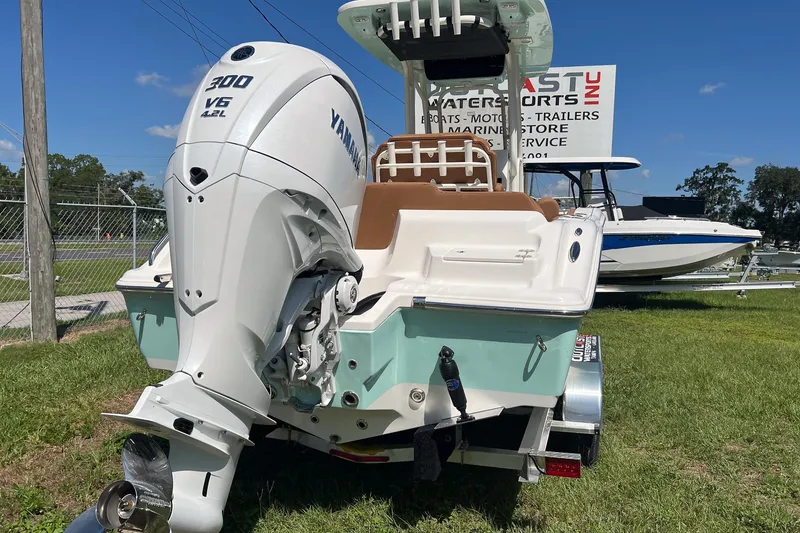 Slide: The Image of 2026 Key West 239 FS boat with Yamaha 300 V6 engine on display. - 4