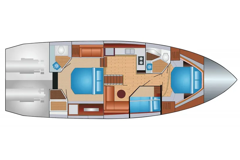 Slide: The Image of Manufacturer Provided Image: 2017 Regal 53 Sport Coupe yacht interior layout diagram. - 87