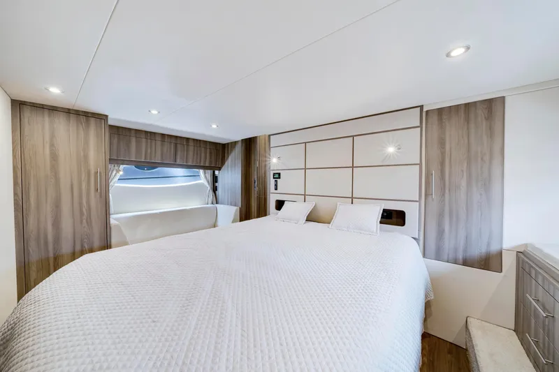 Slide: The Image of Luxurious bedroom interior of 2017 Regal 53 Sport Coupe yacht with modern design. - 30