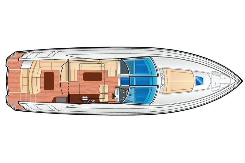 Slide: The Image of Manufacturer Provided Image: Top view layout of a 2017 Regal 53 Sport Coupe yacht interior. - 38