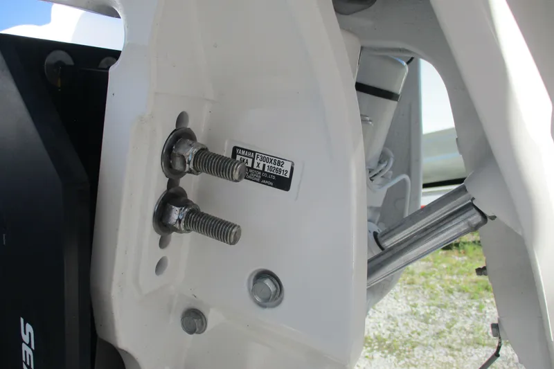 Slide: The Image of Close-up of 2026 Sea Fox 282 Hybrid LT boat engine mount bolts. - 20