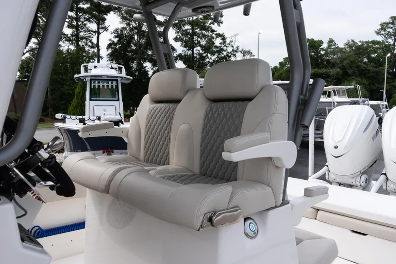 Slide: The Image of 2026 Solace 28 HCS boat interior with luxurious seating and modern design. - 32