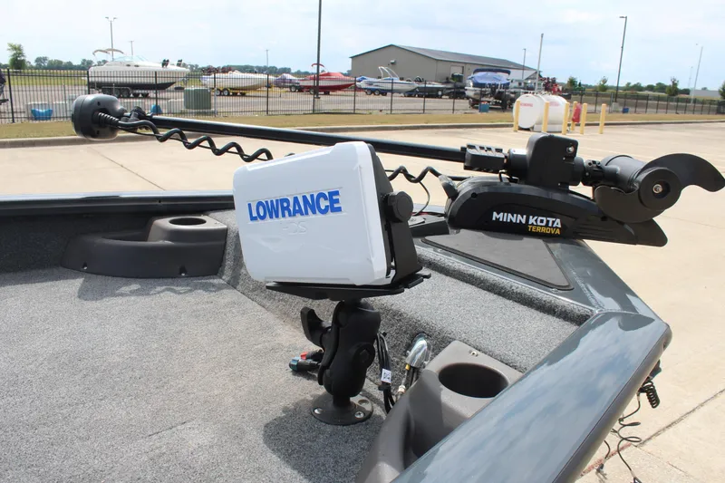 Slide: The Image of 2020 Tracker Pro Team 175 TF boat with Lowrance and Minn Kota Terrova equipment. - 10