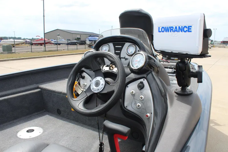 Slide: The Image of 2020 Tracker Pro Team 175 TF boat dashboard with Lowrance HDS system. - 12
