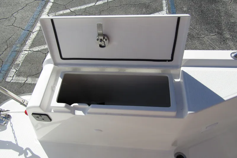 Slide: The Image of Open storage compartment on 2025 Nimbus Tender 9 boat, showcasing interior space. - 45