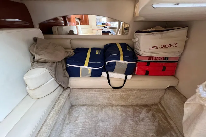 Slide: The Image of 2002 Sea Ray 360 Sundancer Aft Berth/Storage Area - 26