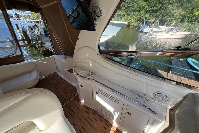 Slide: The Image of 2002 Sea Ray 360 Sundancer Port side Wet Bar and TV looking aft - 7