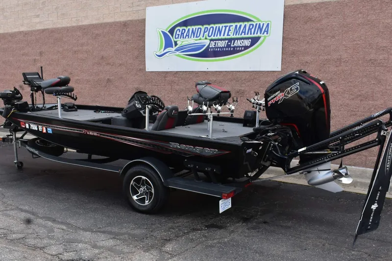 Slide: The Image of 2021 Ranger RT188C fishing boat at Grand Pointe Marina, Detroit-Lansing. - 2