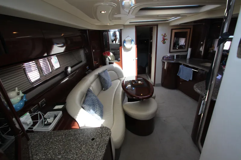Slide: The Image of Luxurious interior of 2008 Sea Ray 44 Sundancer yacht with elegant seating and modern amenities. - 22